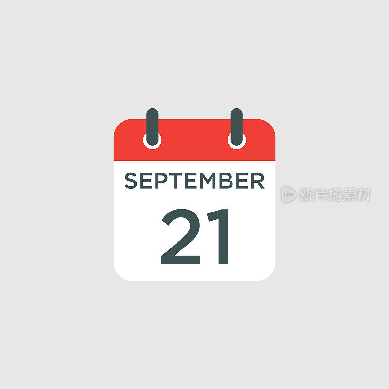 日历- 9月21日图标插图孤立向量符号符号